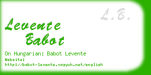 levente babot business card